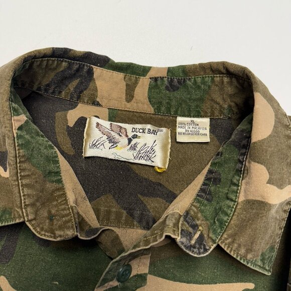 Vintage Duck Bay Camo Shirt Mens XL Button Up Long Sleeve Outdoor Hunting - Picture 6 of 11